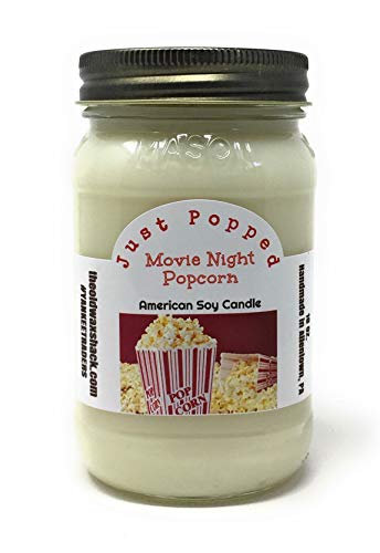 The Old Wax Shack Movie Night, Buttered Popcorn, Soy Candle - 16 Oz