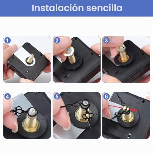 Miniatura 5 de Eeekit Kit De Mecanismo De Reloj, 3 Piezas Movimiento De Reloj Silencioso De Reemplazo Con 8 Pares De Manecillas Cortas Para Reparación