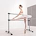 Goplus Double Ballet Barre Bar, Portable 4 FT Freestanding Dancing Bar w/ 7” - 46” Adjustable Height, Barre Exercise Equipment Bar for Home School Gym, Ballet Bar for Kids & Adults (Sliver)