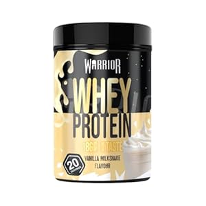 Warrior Whey Protein Powder 500g – Up to 36g* Protein per Shake – Low Sugar – Muscle Growth and Recovery Drink – Amazing Taste – 20 Servings – GMP Certified (Vanilla Milkshake)