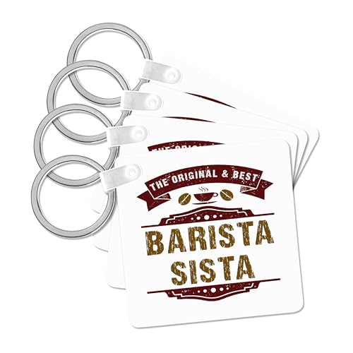 Llavero para amantes del café Barista Sista juego de 4 unidades de 2.25 pulgadas