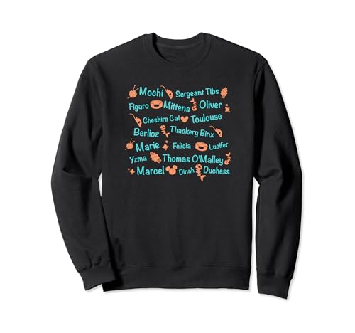 Sweatshirt Disney Pets avec jumble de noms de chats de film pour fan