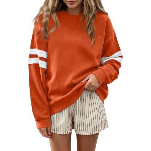 Varsity Striped Sweatshirt Women Crewneck Oversized Sweatshirt Sweat Shirts - image 3