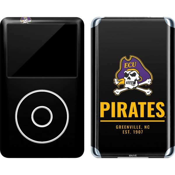 Skinit Decal MP3 Player Skin Compatible with iPod Classic (6th Gen) 80GB - Officially Licensed College Pirates Greenville NC Design