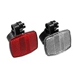 REPAIROCK 2pcs Bicycle Front Rear Reflector Kit Mountain Bike Safety Warning Reflectors for Handlebar Seatpost and Night Cycling Red and White Auto Replacement Parts