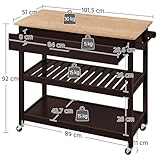 Zoom IMG-1 yaheetech carrello da cucina a Zoom IMG-1 yaheetech carrello da cucina a