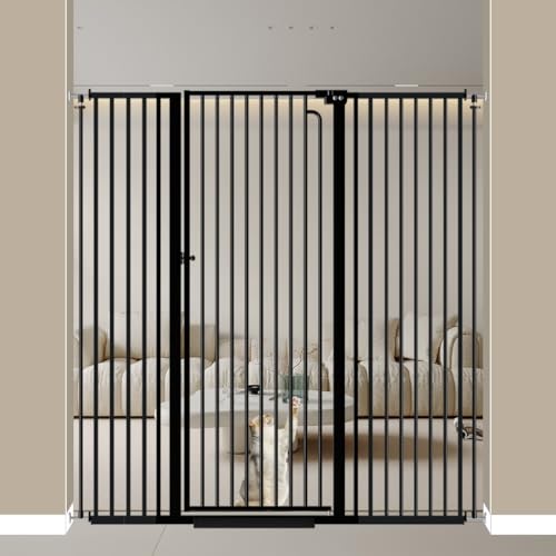57' Extra Tall Cat Gate 52.76'' - 57.48'' Extra Wide Dog Gate Indoor, Walk Through Swing Auto Close...