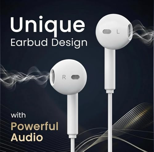 Image of Lightning-Wired Earphones for iPhone - in-Ear Headphones with Mic & Volume Control | 1-Year Replacement Warranty | Compatible with iPhone 14 /13 /12 /11 /X /XR /SE /8 /7