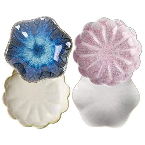 EXHUMKY 4pezzi Ciotole Ceramica Per Condimenti Eleganti Ciotole Per Salsa Stile Giapponese Per Cena e Decorazione Tavola Per Regali Di Inaugurazione Casa e Feste