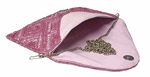 Image of DUCHESS Women's Hand Embroidered Envelope Clutch -Bridal Ethnic Traditional Casual Purse /Clutch /Handbag (23 L x 2.5 W x 13H cm)