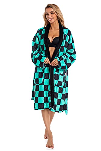 Haydory Tomioka Giyuu Kamado Nezuko Kamado Tanjirou Kimono Bathrobe Robes Flannel Winter Lounge Pajamas Sleepwear Men Women4