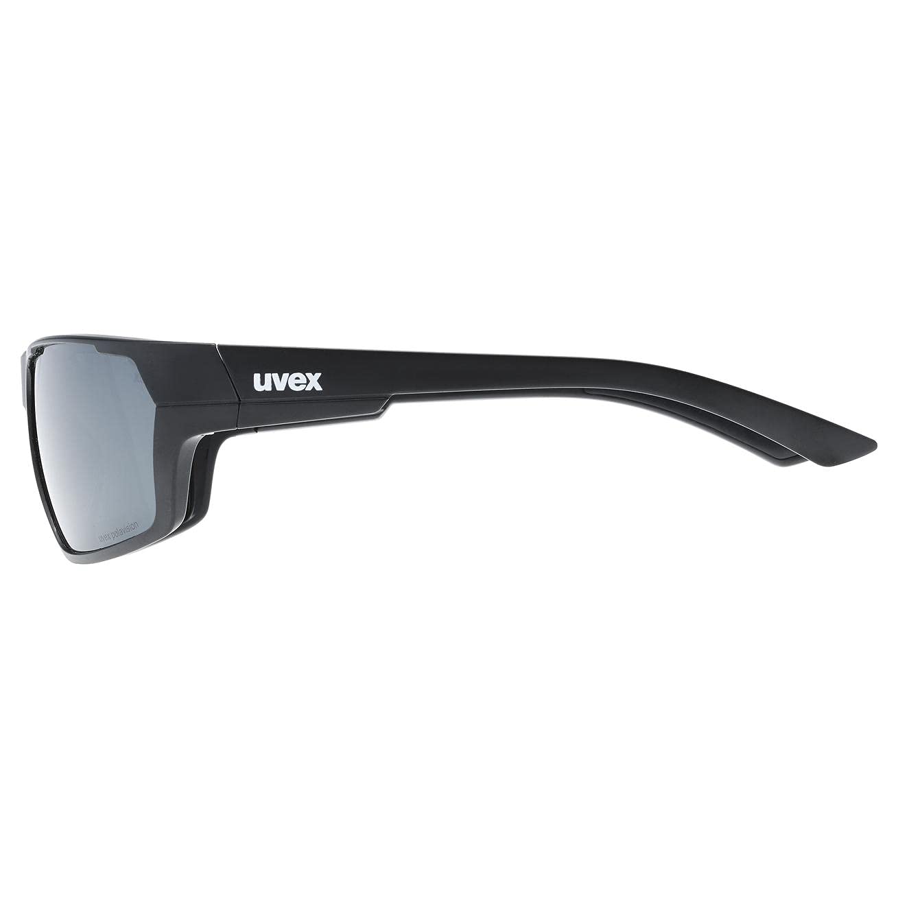 uvex sportstyle 233 P - okulary sportowe unisex - z polaryzacją - z powłoką lustrzaną - black matt/silver - one size