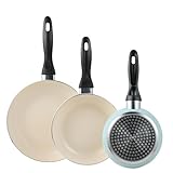 San Ignacio Set de 3 Sartenes Ø16Ø20Ø24cm en aluminio prensado Azul celeste