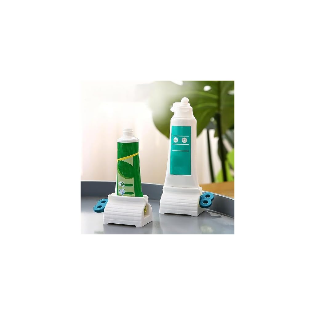 2 Pack Home Toothpaste Squeezer, Toothpaste Squeezer Rollers，Toothpaste Tube Squeezers Clip Holder Stand Winder - Blue