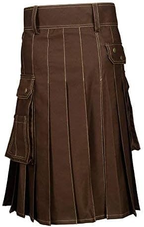 Scottish Designer Utility Kilts for Men Black Cotton Kilt Color & Size Options Available - Image 6