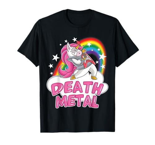 Death Metal Einhorn Gitarre Einhörner Rock Musik Gitarristen T-Shirt