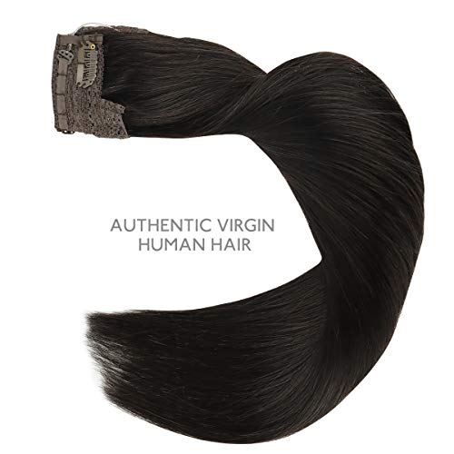 Image of WENNALIFE Wire Hair Extensions Real Human Hair 16 inch 125g Natural Easy to Apply Reusable Black Remy Hair Invisible Transparent Wire Straight Reusable Natural Easy to Apply Reusable