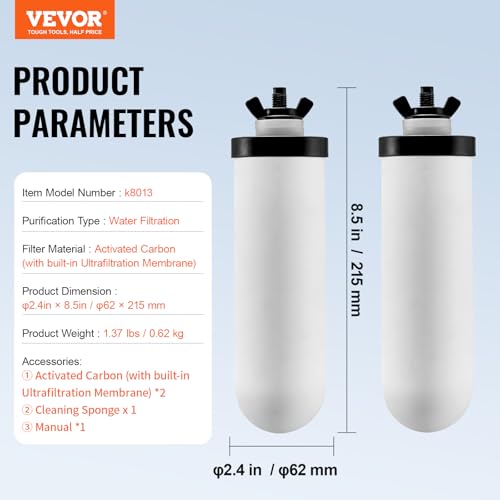 Filtros de Agua de Repuesto para Sistema por Gravedad VEVOR, Pack de 2 Unidades 7