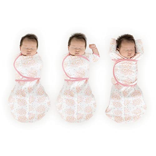 Swaddledesigns 6-Way Omni Swaddle Sack With Wrap & Arms Up Sleeves & Mitten Cuffs, Easy Swaddle Transition, Better Sleep For Newborn Baby Girls, Heavenly Floral, Pink, Small, 0-3 Months #TOP8