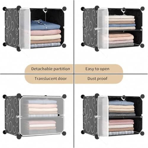 Image of Owme Stylish Multi-Layer Collapsible Wardrobe | 1 Shelf Space-Saving Shoe Organizer Cabinet for Home & Office | Modular Collapsible Wardrobe, Foldable Almirah - White