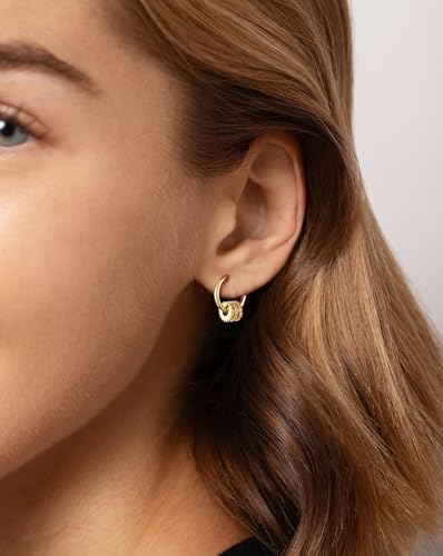 CHESKY Small Huggie Earring - 14k Gold Plated Dangle Earrings for Women Hypoallergenic Cubic Zirconia Hoops Minimalist Cute Huggies Earrings Bridesmaid Jewelry