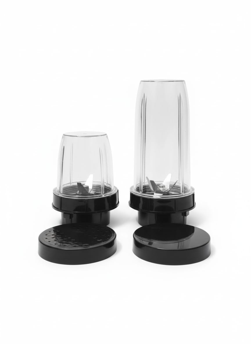 600ml & 300ml Bullet Jar Set for Mixer Grinder | Compatible with Ha-vell, Crom-pton, Zodiac & Other Bullet Mixers | BPA-Free Transparent Jars with Leak-Proof Lids | For Juicing, Grinding & Smoothies-picture-24