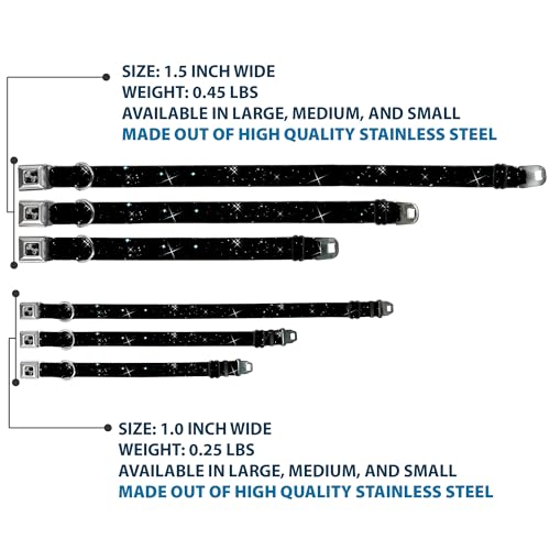 Collier de chien large Buckle Down Deep Space avec boucle de sécurité en os réglable - 4
