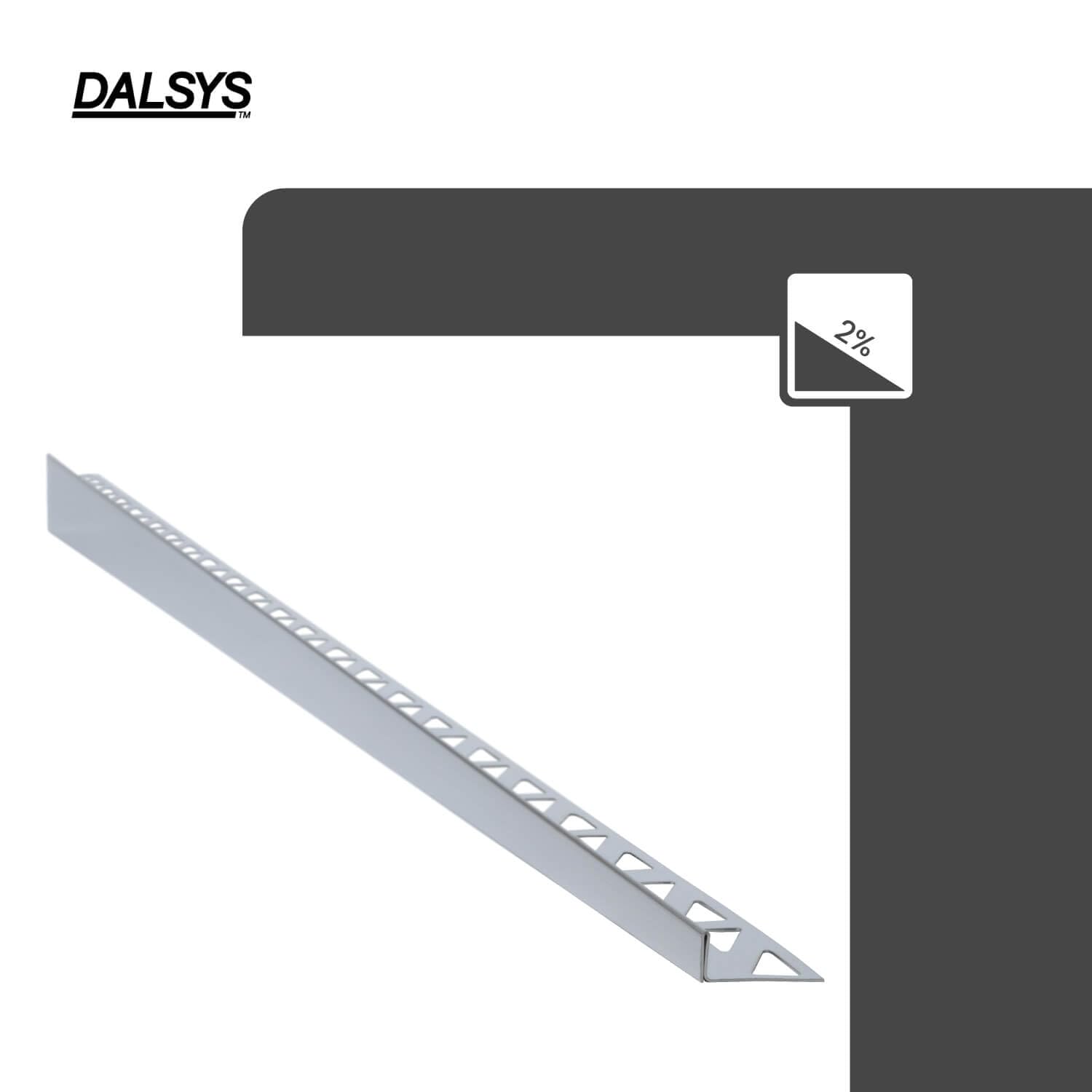 Profil de pente douche 200 cm droit argenté Profil 10 mm en acier inox Profil carrelage inox baguette en forme de cale pour douche à l’italienne