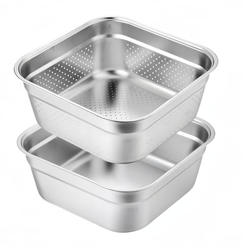 Amazon｜保存容器 角バット ザルセット ざる セット ステンレス