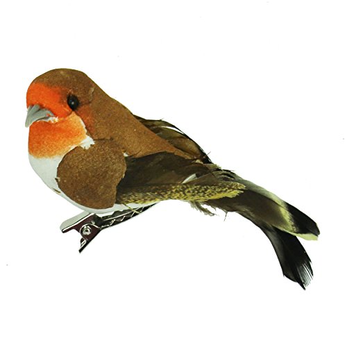 Gisela Graham : Christmas Decoration : Robin on a Clip - Hair Clip - 1 Count (Pack of 1) - Multicolor - Birds - Christmas - Children