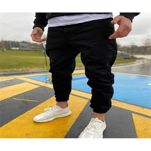 Jeans Pants Trousers Denim Street Trendy Slim Fit Foot Binding Commuting Casual for Men2