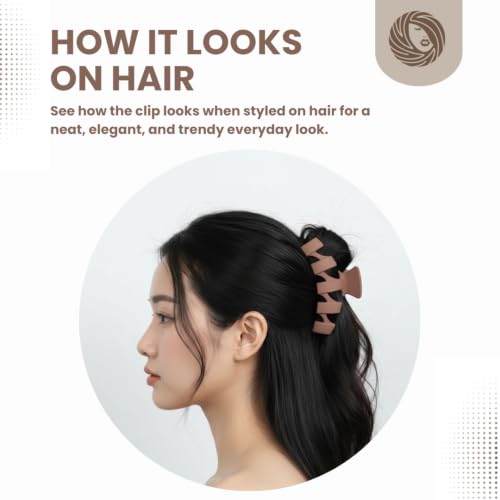 Image of Hair Claw Clips for Women and Girls | 4 Pc Large Strong Grip Matte Jaw Clip