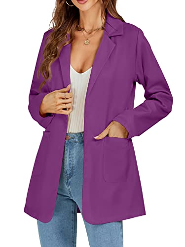 LYANER Women's Casual Long Sleeve Work Office Suit Cardigan Blazer Jackets with Pockets