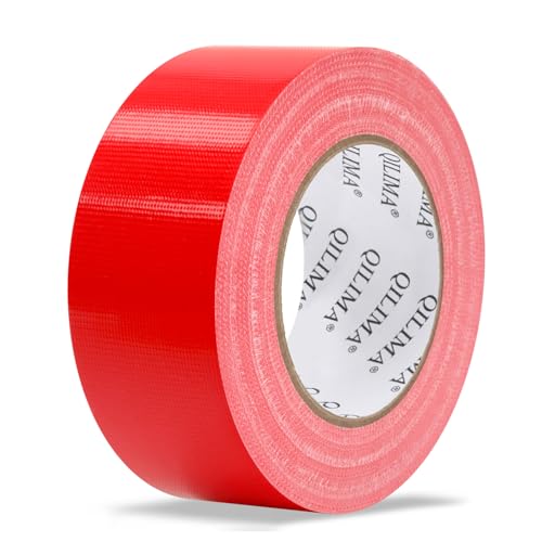 QILIMA Rojo, 48mm x 45m, Cinta adhesiva de calidad profesional para reparar tuberías, parchear, fijar, embalar, marcar y sellar tanto en interiores como en exteriores