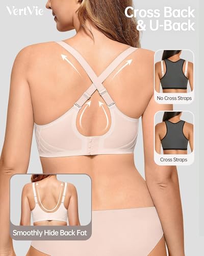 Vertvie Womens Seamless Bras Wireless No Underwire Push Up Bra Full Coverage Racerback Supportive Everyday Bralettes3