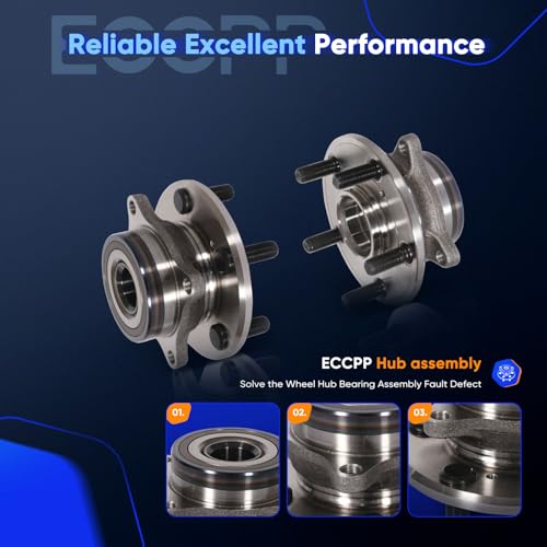 Image of ECCPP 2-Piece 513293 Wheel Hub Bearing for Honda Odyssey 2011-2017 | 5 lugs w /ABS Sensor Pre-Greased Sealed