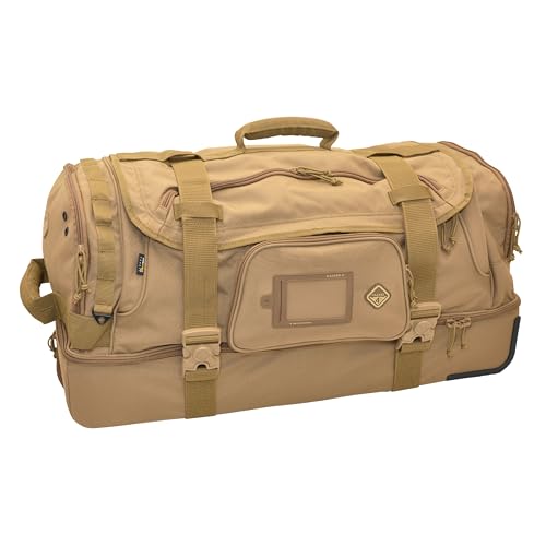 HAZARD 4 Shoreleave - Rolling Duffle Bag With Wheels and Handle - Large Heavy Duty Travel Luggage, Wheeled Camping Duffel Bags for Men and Women, Tactical Weekender Baggage - (Coyote, 103.4L)