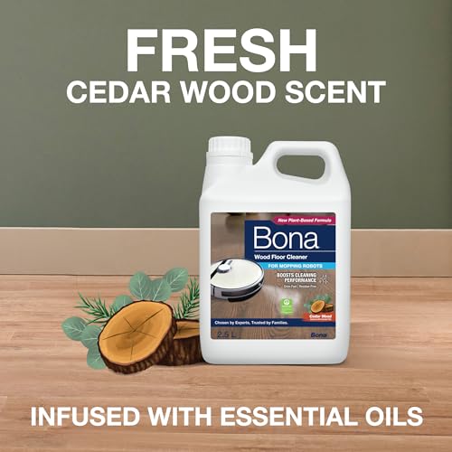 Image of Bona Wood Floor Cleaner for Mopping Robots and Vacuums, Concentrate, Quick-Drying and Streak-Free, Cedar Wood - 2.5L | Robot Mopping Swedish Formula