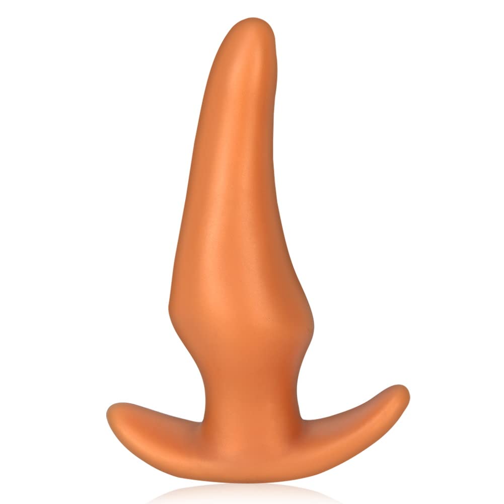 Plug Anal Super Suave, Silicona Líquida Butt Plug Con Base De Seguridad, Dildo Anal De Oro Dilatador Vagina Expansor Anal Masturbación Juguetes Sexuales Para Hombres Y Mujeres (L)