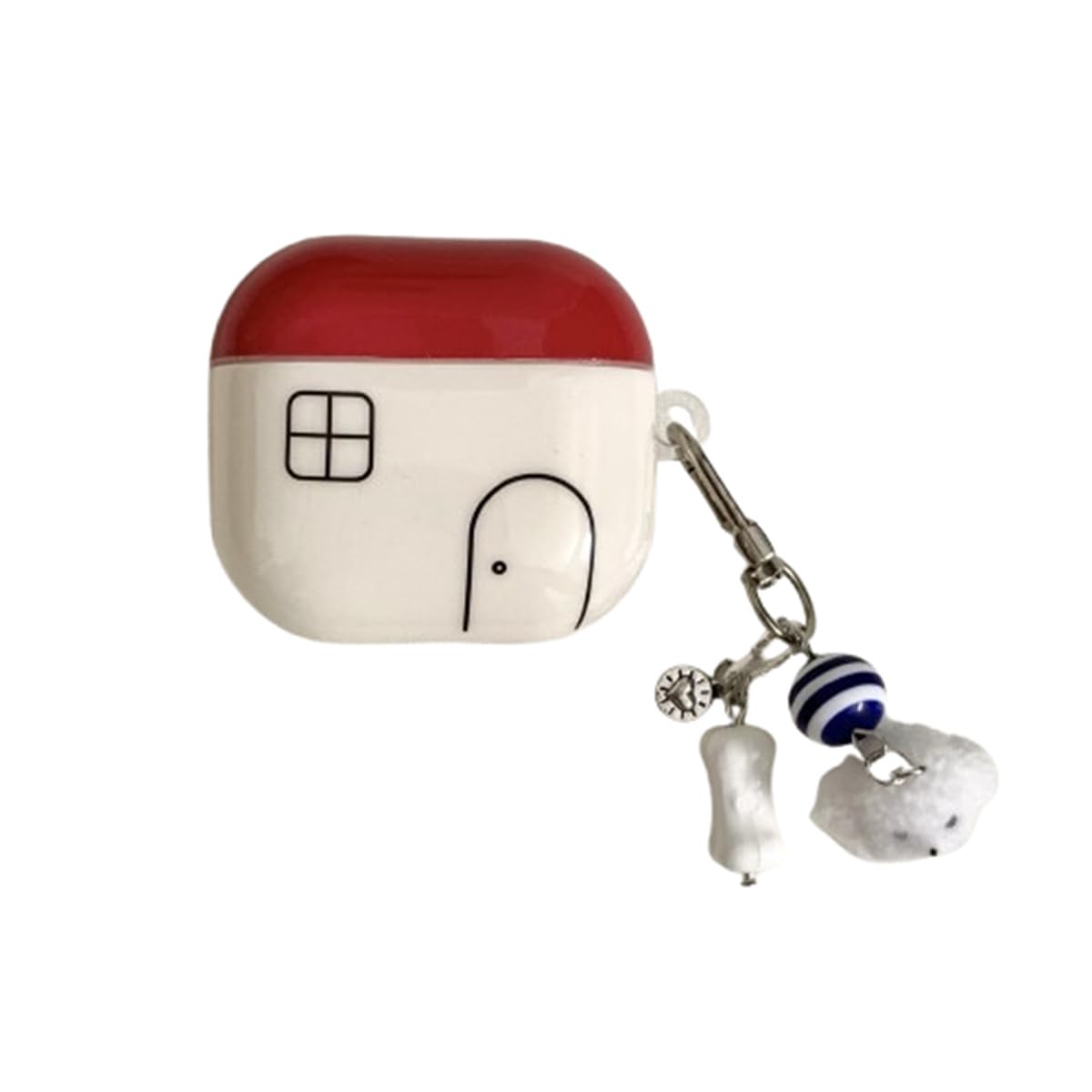 Earbuds Case for Airpods 4 with Keychain,Cute Cartoon Dog Puppy Pattern Design Shockproof Earphone Protective Shell Cover for Women Girly (Dog)