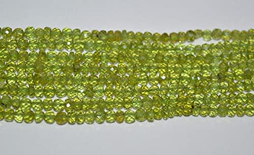 Peridot Natural Faceted Beads Roundelle LKBEADS 3x5mm pour création bijoux