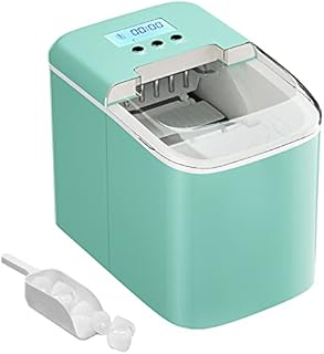 TANGZON Countertop Ice Maker, 9 Bullet-Shaped Ice Cubes Ready in 7 Mins, 12KG/24H Ice Maker Machine with LCD Display, Scoop Basket, Self-Cleaning Function (Green)