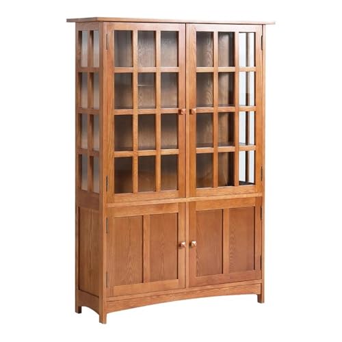 Crafters and Weavers Mission Solid Quarter Sawn Oak China Cabinet
