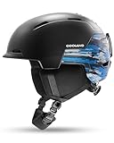 Odoland Casco de Esquí para Hombres Mujeres y Jóvenes, Casco de Snowboard Rueda Ajustable, Excelente Ventilación, Cascos Deportivos para Esquí Patinaje Snowboard, Azul Camuflaje