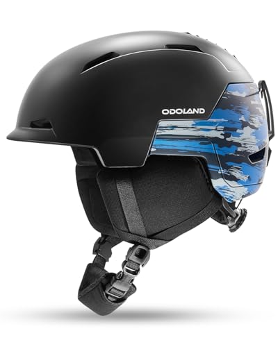 Odoland Casque de Ski pour Homme Femme, Casque de Snowboard avec Réglage Ajustable pour Adulte Adolescent, Certifié Sécurité, Compatible avec Les Lunettes...
