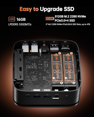 Image of KAMRUI Mini PC, AMD Ryzen 7 7735HS Mini Gaming Computers(Beat 6800H, 8C /16T, Max 4.75GHz), 16GB LPDDR5 RAM 512GB SSD Micro Desktop Computer, Triple Display, WiFi 6, BT5.2, 2.5Gbps LAN, Office Home