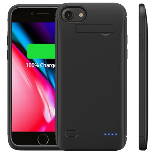 AFTRYOUGO Battery Case for iPhone 8/7/6/6S/SE (2022/2020) (4.7 inch), Ultra Slim 7200mAh Extended Rechargeable Charging Case, Backup Portable Rechargeable Protective Charger Case - Black