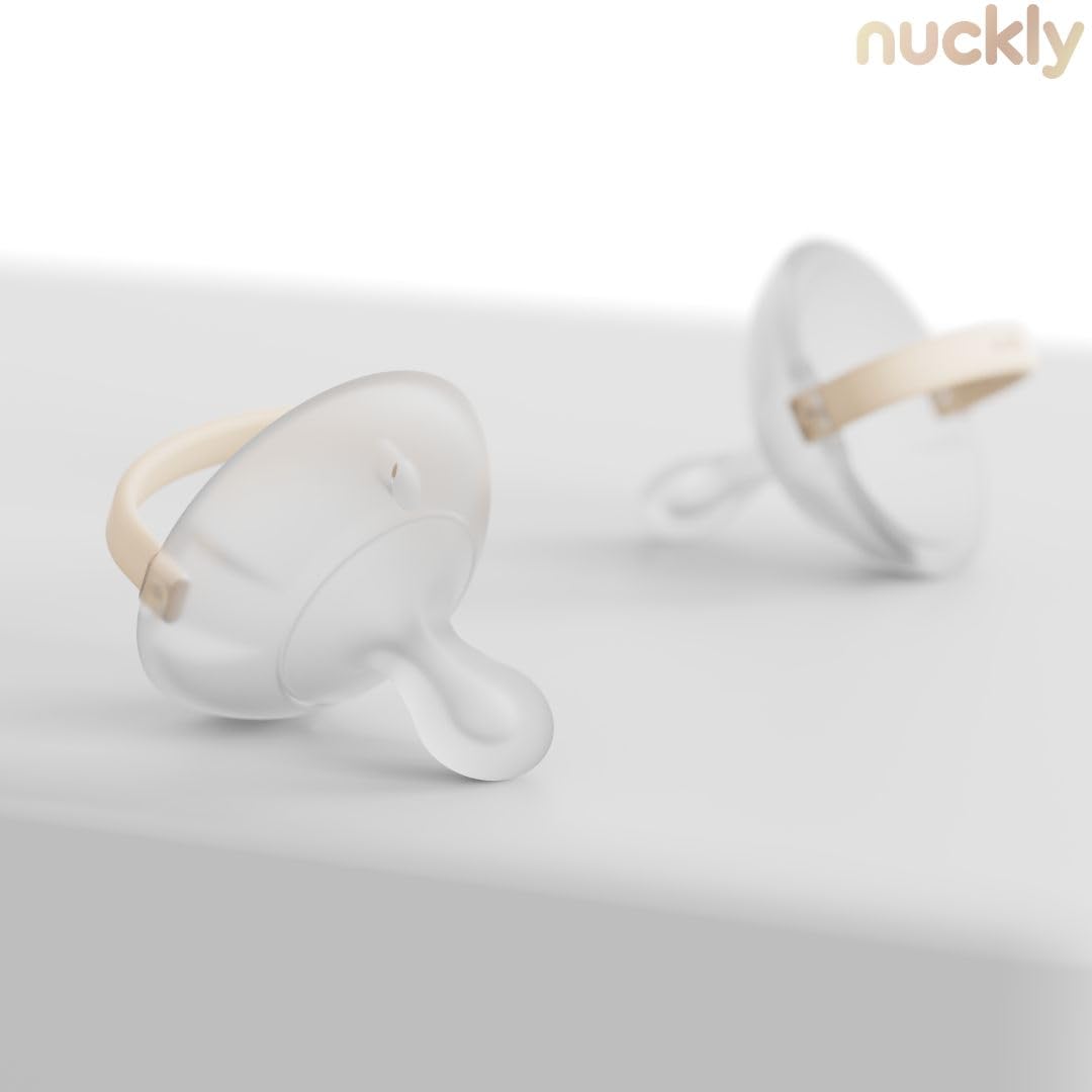 Nuckly NatureSense smoczek przypominający pierś, 1-24 miesięcy, nie zawiera BPA, silikon spożywczy, beżowy, 2 sztuki