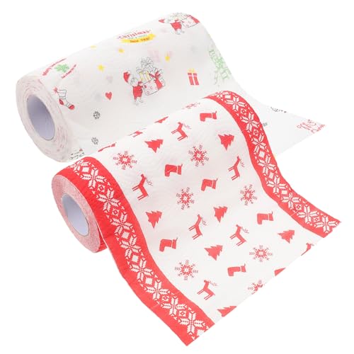ロール6個 クリスマスあぶらとり紙 フードパッド 食品バスケットライナー 家庭用クリーニングペーパー クリスマスキッチンペーパー 焼くためのクリスマス羊皮紙 揚げ物の包装紙 論文 OKUMEYR