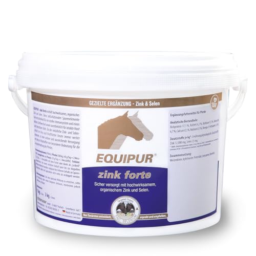 Produktfoto von EQUIPUR - zink forte Pellets | 3 kg | Ergänzungsfuttermittel für Pferde | Zur Unterstützung von Immunsystem und…